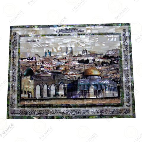 Jerusalem & Alkursi Colored Pearl Frame