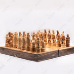 High Base Olive-Wood Chess Set