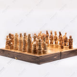 High Base Olive-Wood Chess Set