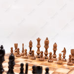 Olive-Wood Chess with Wood-Pattern Floor