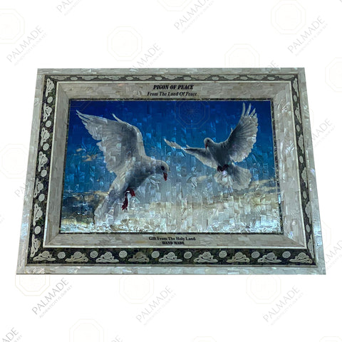 Doves of Peace Blue Pearl Frame