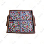 Colourful 4-Square Ceramic Tray