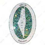Palestine Map Oval Pearl Frame in a Box