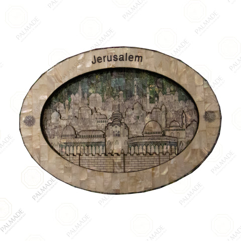 Vintage Jerusalem Oval Pearl WallArt