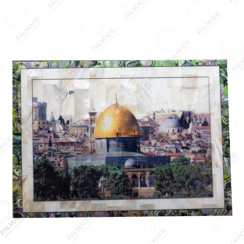 Dome of the Rock and Dove Rectangular Pearl Frame
