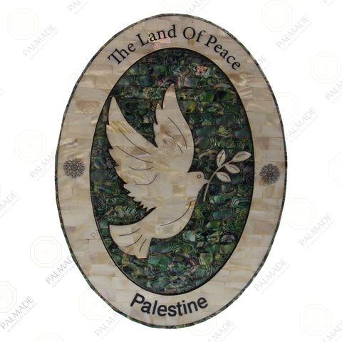 Peace Dove Oval Pearl Wall Art