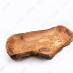 Asymmetrical Hand-Carved Olive Wood Bowl
