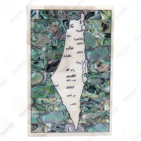Map of Palestine Green Pearl Frame