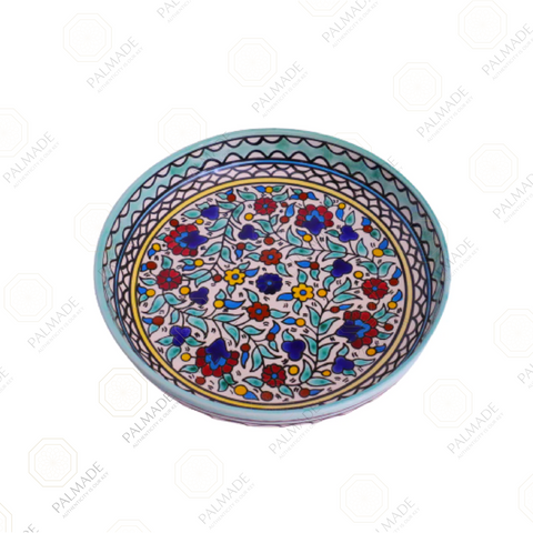 Large Blue Floral Ceramic Bowl