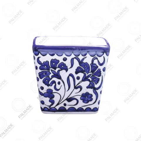 Blue Cubic Ceramic Vase
