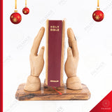 Praying Hands with The Holy Bible , Christian Sculpture .