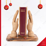 Praying Hands with The Holy Bible , Christian Sculpture .