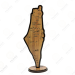 Olive Wood Palestine Map on Base